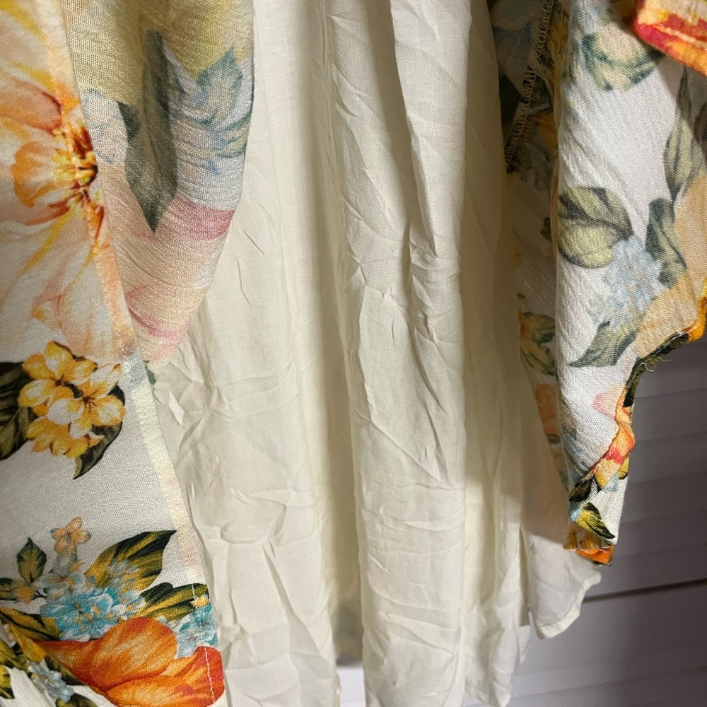 FARM Rio Cream Floral Mini Dress with Pink and Yellow Blooms - Picture 8 of 10